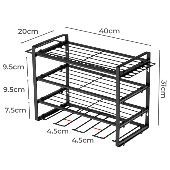 4-Tier Wall-Mounted Power Tool Organizer & Drill Holder Rack, Heavy-Duty Carbon Steel Garage Storage for Cordless Drills 4-Tier Wall-Mounted Power Tool Organizer & Drill Holder Rack, Heavy-Duty Carbon Steel Garage Storage for Cordless Drills